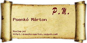 Psenkó Márton névjegykártya